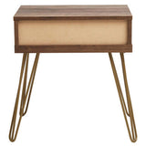 Orsina Side Table with Wooden Top and Stylish Metal Legs for Modern Living Spaces