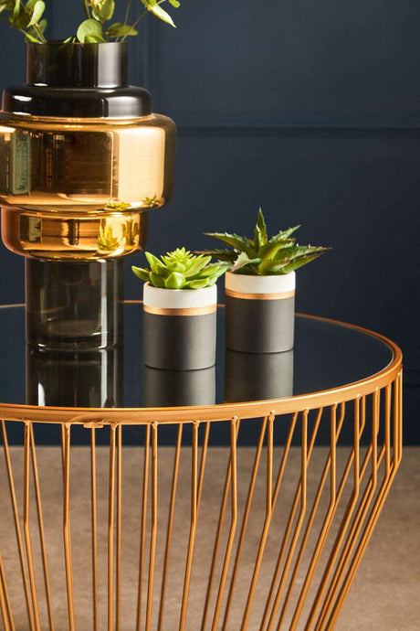 Avantis Gold Finish Tapered Design Side Table Orsina