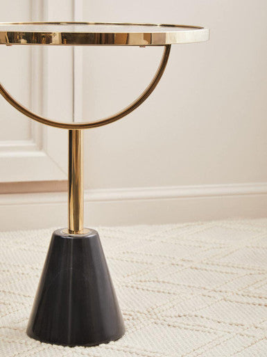 Orsina Modern Side Table with Gold Finish and Black Base for Stylish Home Decor
