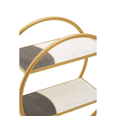 Orsina Side Table with Two Sleek Shelves and Stylish Gold Frame for Modern Interiors