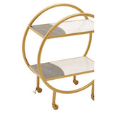 Orsina Stylish Side Table on Wheels with Two Shelves and Elegant Design