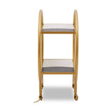 Orsina Side Table with Two Shelves and Gold Frame, Ideal for Entertaining or Home Decor