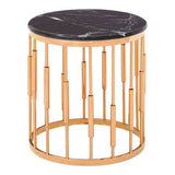 Alvaro Round Copper Finish Side Table Orsina