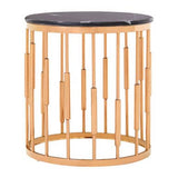 Alvaro Round Copper Finish Side Table Orsina