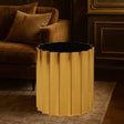 Alvaro Black And Titanium Round Side Table Orsina