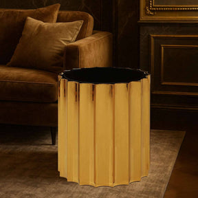 Alvaro Black And Titanium Round Side Table Orsina