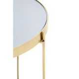 Elegant Orsina Side Table with a Mirrored Top and Gold Metal Frame for Stylish Living Rooms