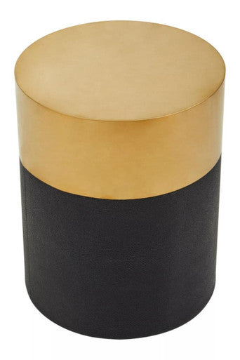 Orsina Side Table with a sleek gold top and textured black base for modern interiors