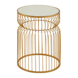 Avantis Gold Metal Wireframe Round Side Table Orsina
