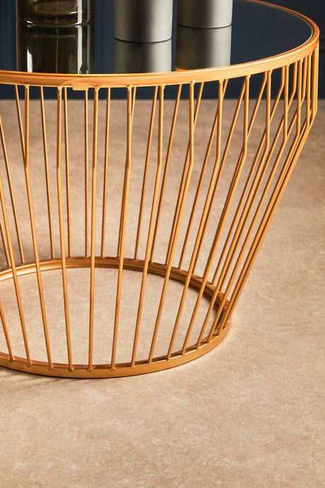 Avantis Gold Finish Tapered Design Side Table Orsina