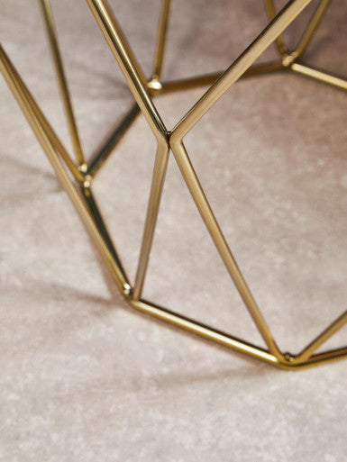 Orsina Gold Geometric Side Table with Sleek Metal Frame and Modern Design for Stylish Interiors