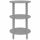 Shades 4 Seasons Side Table with three round shelves and elegant turned legs in grey finish