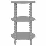 Shades 4 Seasons Side Table with three round shelves and elegant turned legs in grey finish