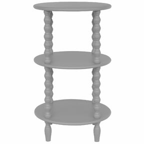Shades 4 Seasons Side Table with three round shelves and elegant turned legs in grey finish