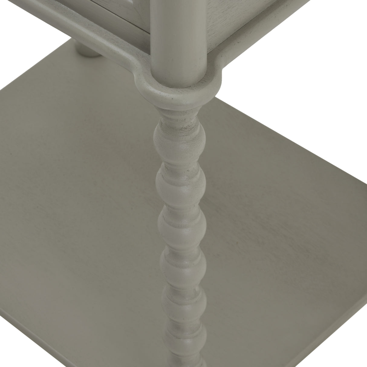 Elegant grey Side Table with a twisted leg design, perfect for enhancing living space decor