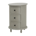 Shades 4 Seasons Side Table with three drawers in a light grey finish, perfect for storing small items