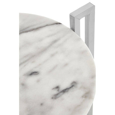 Orsina Side Table with a Sleek Marble Top and Modern Metal Frame for Stylish Interiors