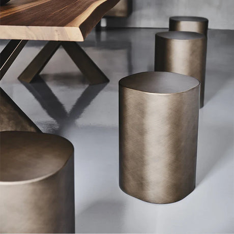 Stylish Nisu Home Side Table in brushed metal design, perfect for modern living spaces