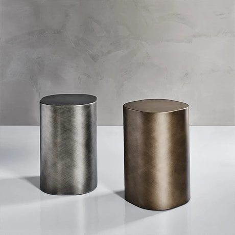Nisu Home contemporary side table set in silver and bronze finishes, perfect for modern decor