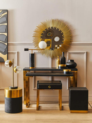 Orsina black and gold side table for modern interior decor and stylish home accents
