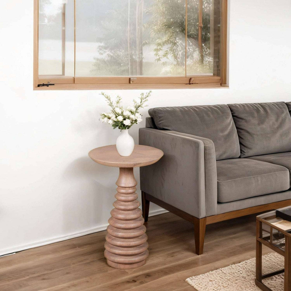 Chester Cane And Wood Pedestal Side Table Verty Furniture