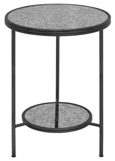 Orsina Round Side Table with Glass Top and Metal Frame for Modern Living Spaces