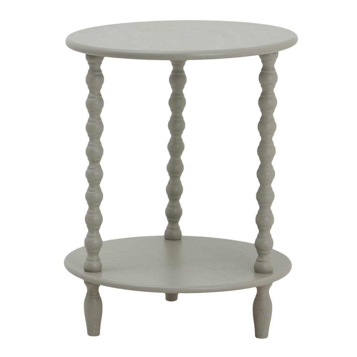 Shades 4 Seasons Grey Side Table with Twisted Legs and Two-Tier Design for Stylish Living Rooms