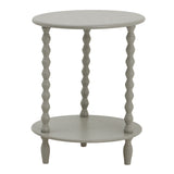 Shades 4 Seasons Grey Side Table with Twisted Legs and Two-Tier Design for Stylish Living Rooms