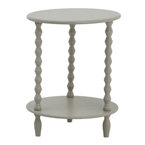 Shades 4 Seasons Grey Side Table with Twisted Legs and Two-Tier Design for Stylish Living Rooms