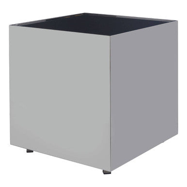 Orsina Modern Silver Side Table with a Minimalist Cube Design for Contemporary Spaces