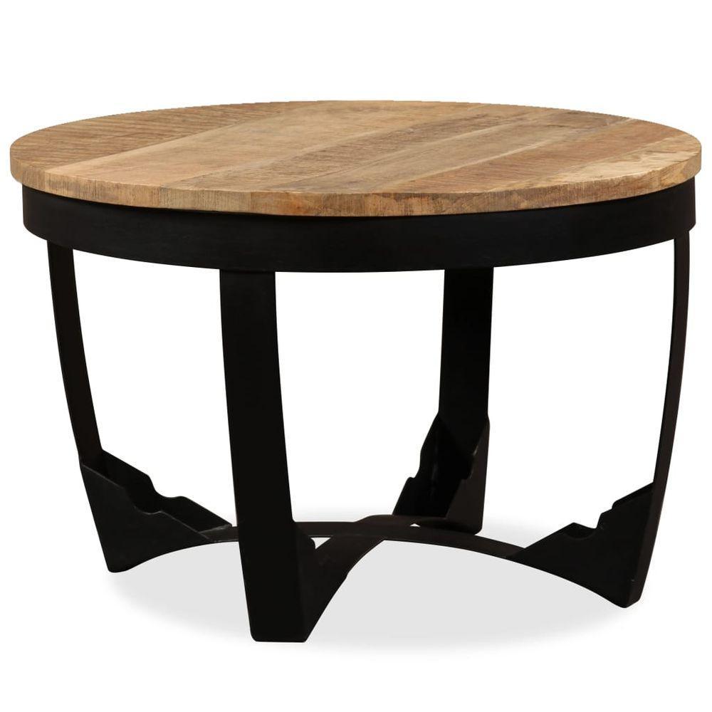 Side Table Solid Rough Mango Wood 60x40 cm vidaXL