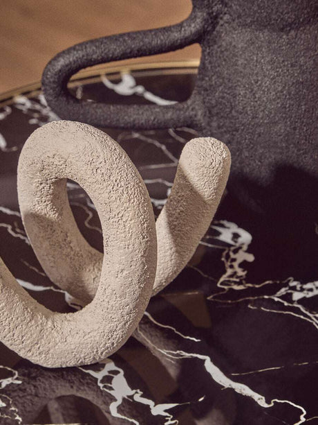 Orsina Side Table with Elegant Black Marble Top and Unique Decorative Features