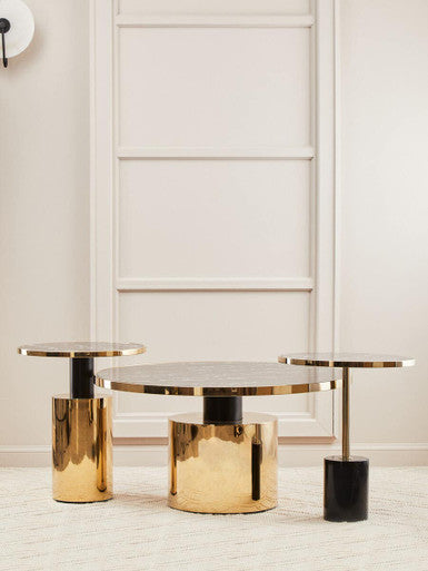 Orsina Gold and Black Side Tables with Modern Design and Stylish Finish