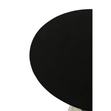 Orsina Side Table with a sleek black top, perfect for modern living spaces