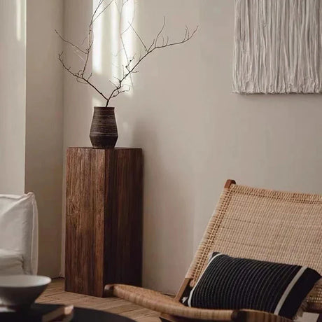 Nisu Home wooden Side Table with a natural finish and minimalist design for modern interiors