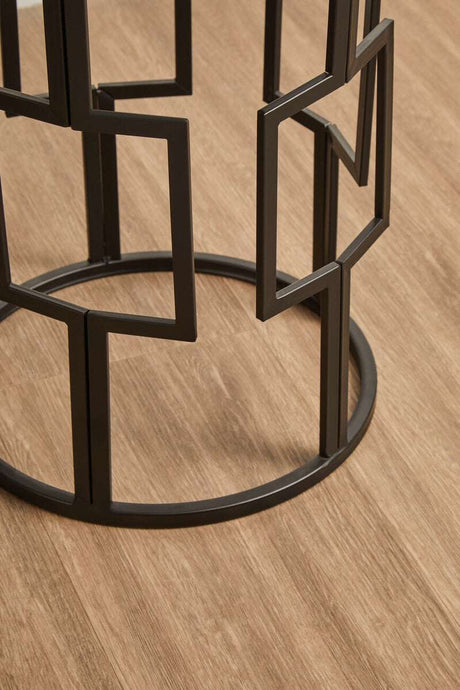 Avantis Set of 2 Square Design Black Side Tables Orsina