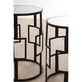 Avantis Set of 2 Square Design Black Side Tables Orsina