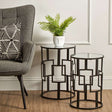 Avantis Set of 2 Square Design Black Side Tables Orsina
