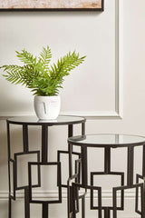 Avantis Set of 2 Square Design Black Side Tables Orsina