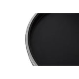 Orsina side tables with sleek black finish and round tray design for modern decor
