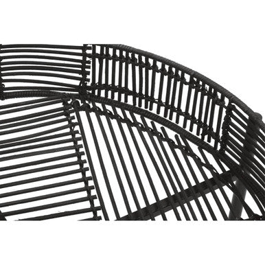 Orsina modern black side tables with a stylish woven design for contemporary living spaces