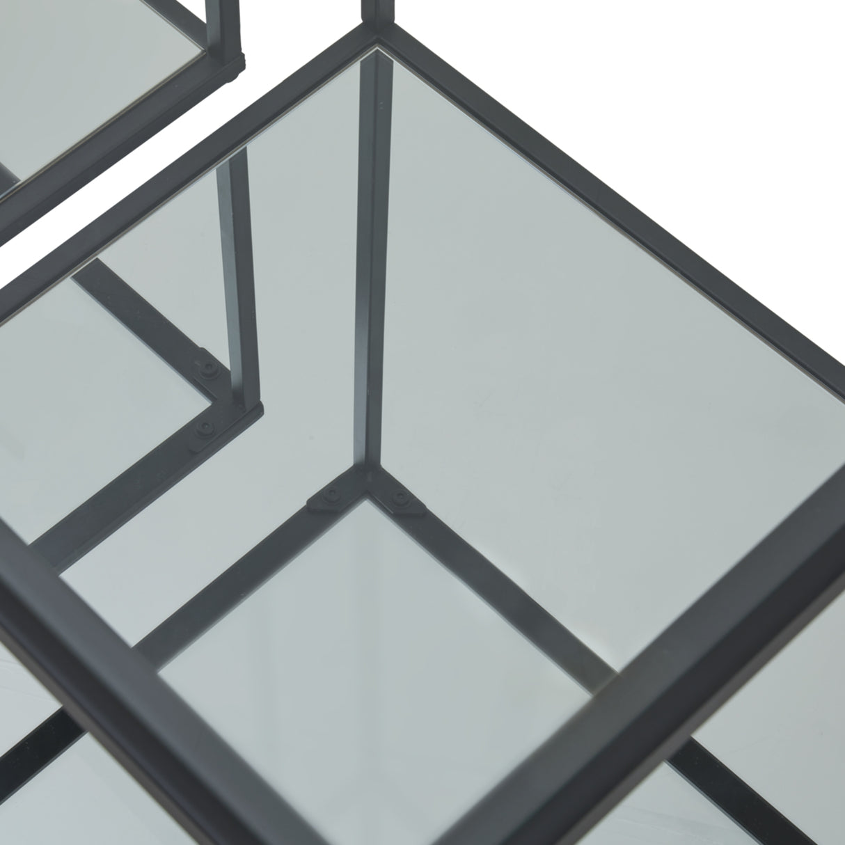 Shades 4 Seasons modern side tables with glass tops and a stylish metal frame