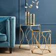 Avantis Set Of 2 Hexagon Champagne Finish Side Tables Orsina