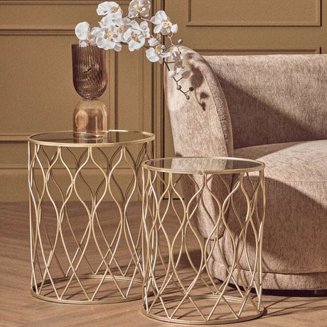 Orsina Elegant Gold Side Tables for Stylish Living Rooms Orsina