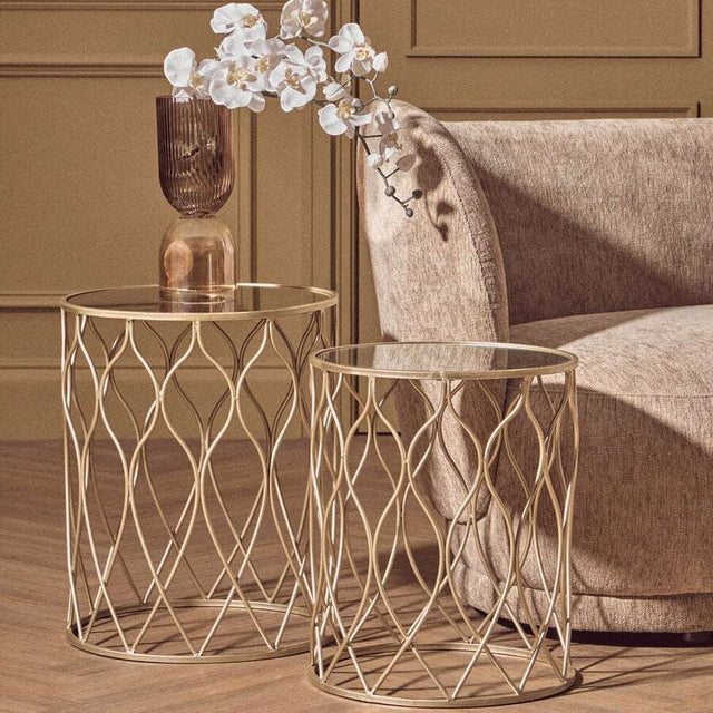 Orsina Elegant Gold Side Tables for Stylish Living Rooms Orsina