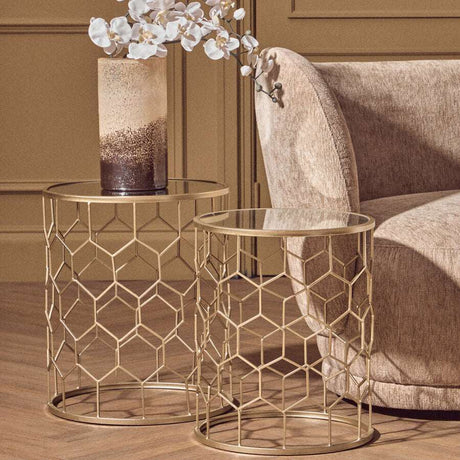 Arcana Set Of Two Honeycomb Side Tables Orsina