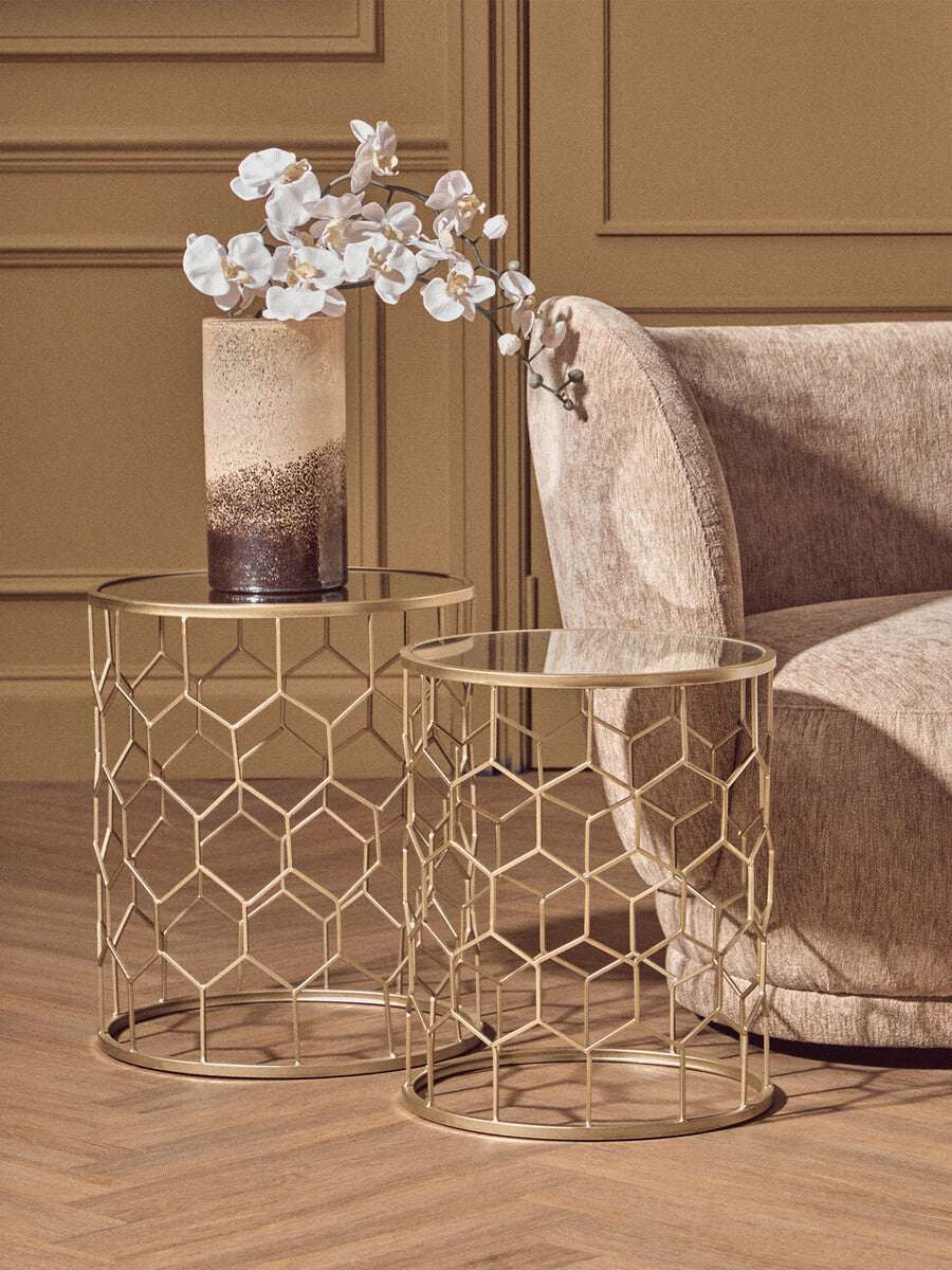 Arcana Set Of Two Honeycomb Side Tables Orsina