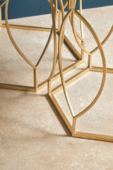 Avantis Set Of 2 Hexagon Champagne Finish Side Tables Orsina