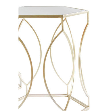 Avantis Set Of 2 Hexagon Champagne Finish Side Tables Orsina