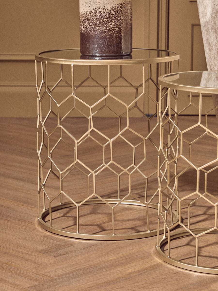 Arcana Set Of Two Honeycomb Side Tables Orsina